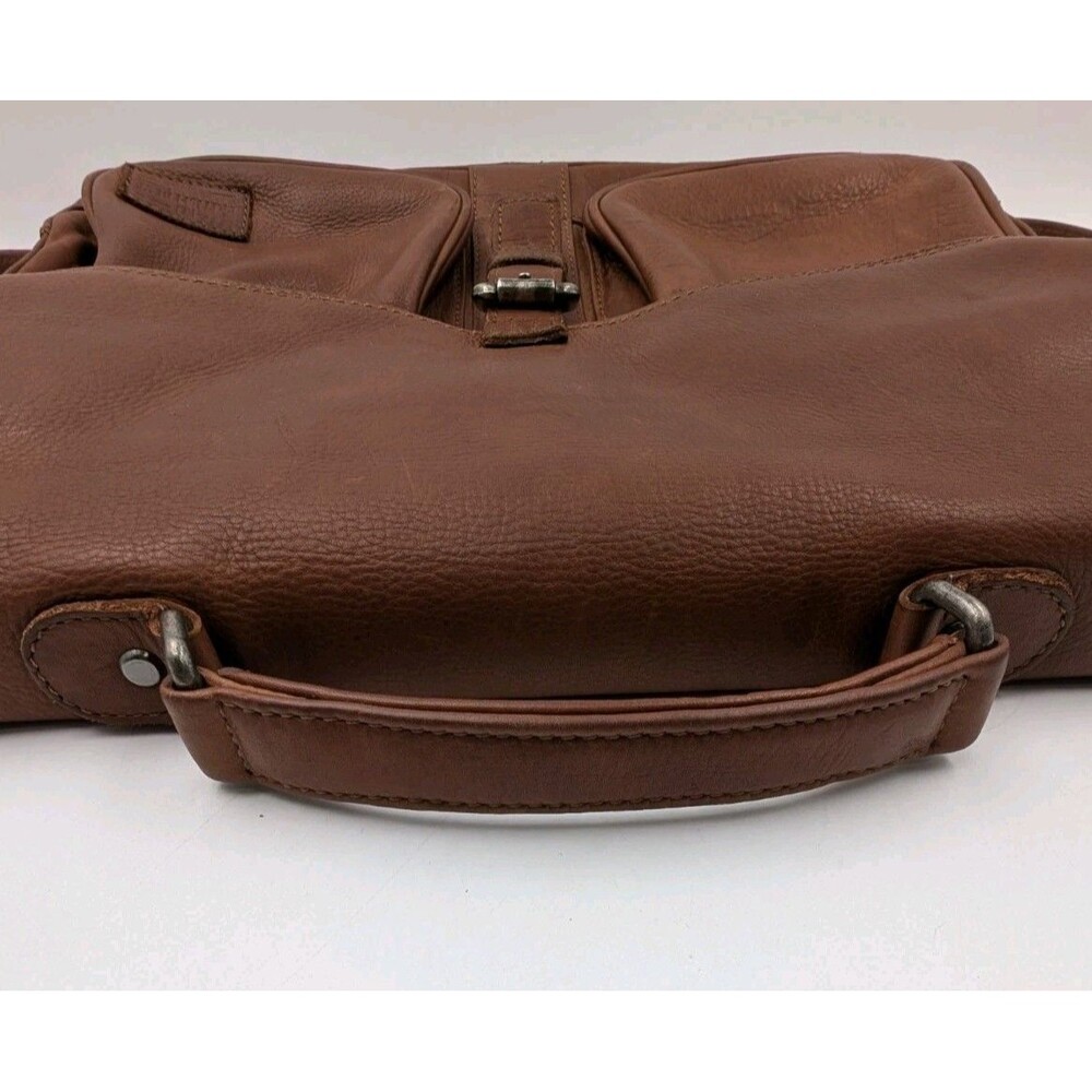 The British Belt Company Genuine Leather Messenger Bag Satchel Briefcase Brown - Picture 10 of 16